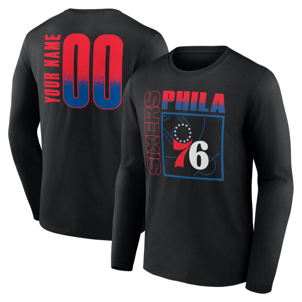 Именная футболка с длинным рукавом Philadelphia 76ers Black Home Court Pop Name & Number