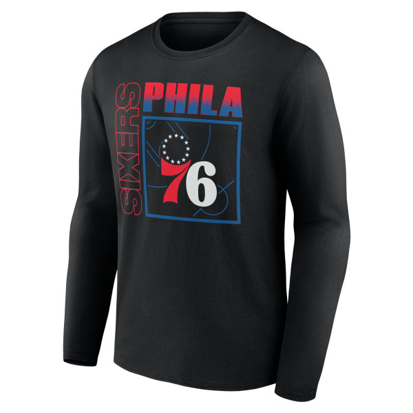Именная футболка с длинным рукавом Philadelphia 76ers Black Home Court Pop Name & Number