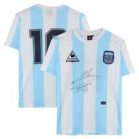 Джерси с автографом Diego Maradona Argentina National Team Fanatics Authentic Blue/White Home - Front Signature