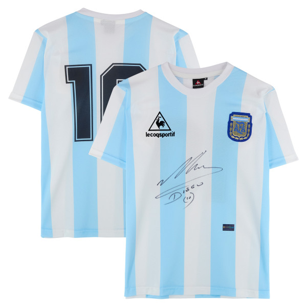 Джерси с автографом Diego Maradona Argentina National Team Fanatics Authentic Blue/White Home - Front Signature