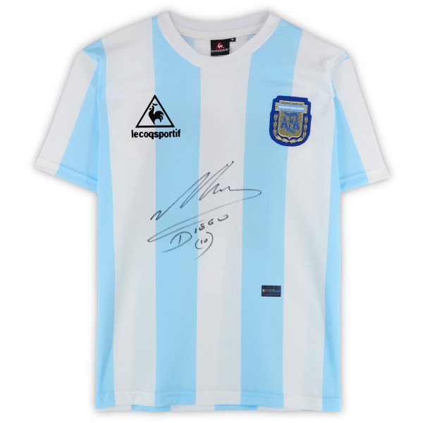 Джерси с автографом Diego Maradona Argentina National Team Fanatics Authentic Blue/White Home - Front Signature