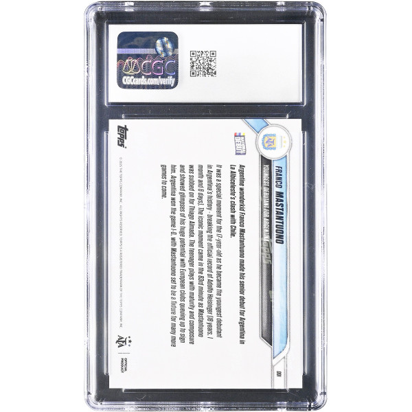 Карточка Franco Mastantuono Argentina National Team 2024-25 Topps Now Argentina Youngest Debutant for Argentina #1 CGC Authenticated 9.5