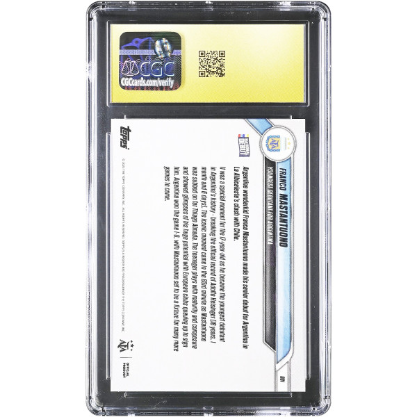 Карточка Franco Mastantuono Argentina National Team 2024-25 Topps Now Argentina Youngest Debutant for Argentina #1 CGC Authenticated PRISTINE 10
