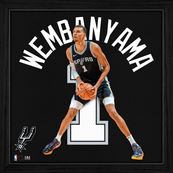 San Antonio Spurs Victor Wembanyama Highland Mint Impact Jersey Frame
