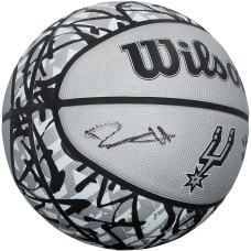 Мяч с автографом Dylan Harper San Antonio Spurs Fanatics Authentic Wilson Black/Gray Team Graffiti with 'Viva La Spurs!' Inscription