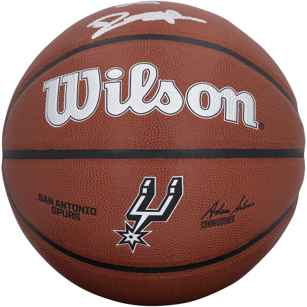 Мяч с автографом Dylan Harper San Antonio Spurs Fanatics Authentic Wilson Team Alliance with 2025 #2 Pick' Inscription