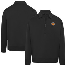 Свитшот Unisex New York Knicks Levelwear Black Luxe Signature Quarter-Zip Tri-Blend