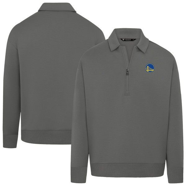 Свитшот Unisex Golden State Warriors Levelwear Gray Luxe Signature Quarter-Zip Tri-Blend