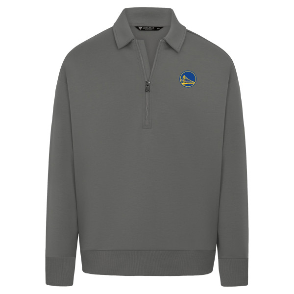 Свитшот Unisex Golden State Warriors Levelwear Gray Luxe Signature Quarter-Zip Tri-Blend