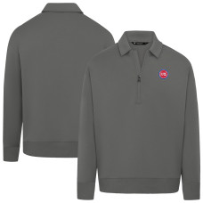 Unisex Detroit Pistons Levelwear Gray Luxe Signature Quarter-Zip Tri-Blend Sweatshirt