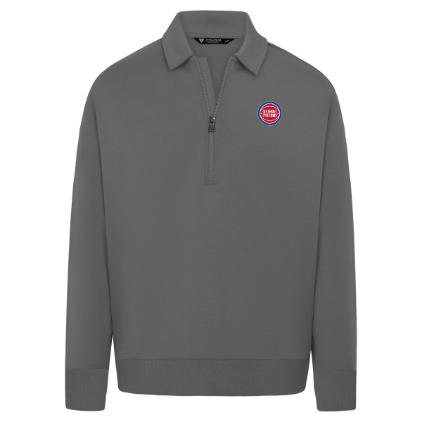 Unisex Detroit Pistons Levelwear Gray Luxe Signature Quarter-Zip Tri-Blend Sweatshirt