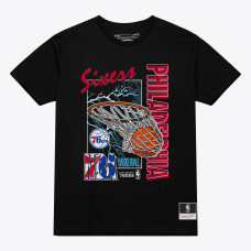 Футболка Philadelphia 76ers Mitchell & Ness Black Lightning Swish