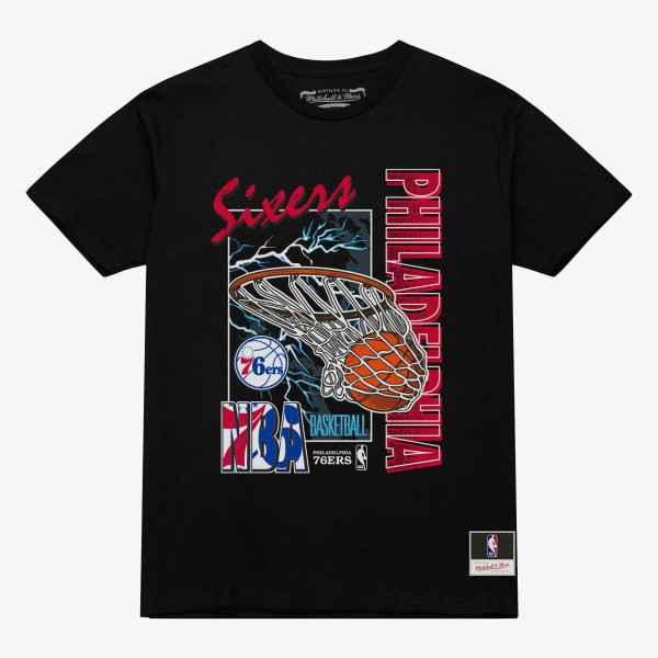 Футболка Philadelphia 76ers Mitchell & Ness Black Lightning Swish
