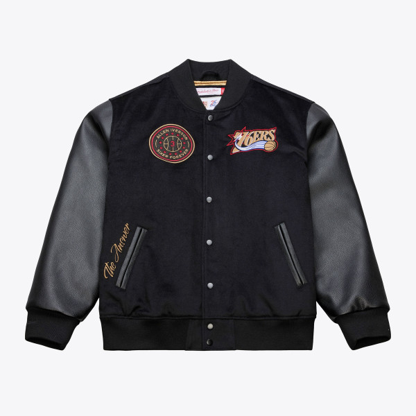 Куртка Philadelphia 76ers Allen Iverson Mitchell & Ness Black Walk The Tunnel Varsity Full-Snap