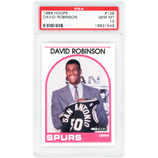 Карточка David Robinson San Antonio Spurs 1989-90 NBA Hoops #138 PSA Authenticated 10