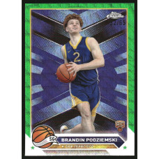2023-24 Topps Chrome Green Wave Refractors #190 Brandin Podziemski RC /65