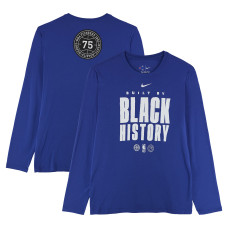 Detroit Pistons Fanatics Authentic Team-Issued Blue Black History Month Long Sleeve Shirt from the 2025-26 NBA Season