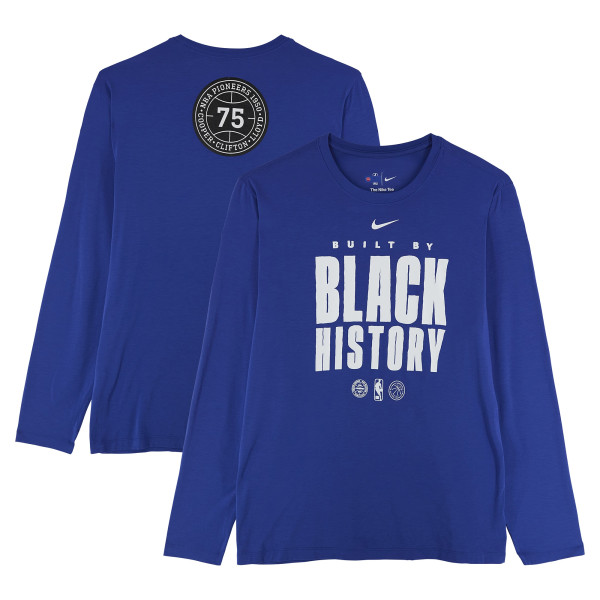 Detroit Pistons Fanatics Authentic Team-Issued Blue Black History Month Long Sleeve Shirt from the 2025-26 NBA Season