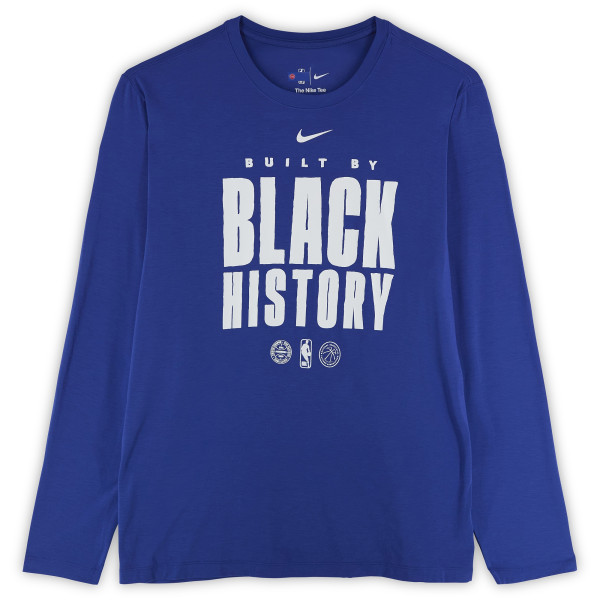 Detroit Pistons Fanatics Authentic Team-Issued Blue Black History Month Long Sleeve Shirt from the 2025-26 NBA Season