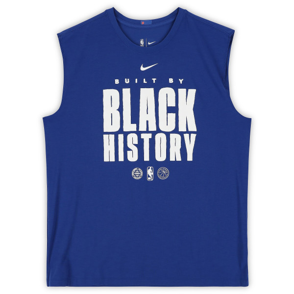 Detroit Pistons Fanatics Authentic Team-Issued Blue Black History Month Sleeveless Shirt from the 2025-26 NBA Season
