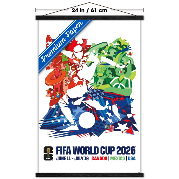FIFA World Cup 2026 North America 22.375 x 34 Hanger Frame Poster