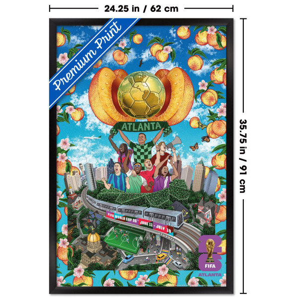 FIFA World Cup 2026 Atlanta 22.375 x 34 Framed Poster
