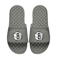Unisex Brooklyn Nets ISlide Gray Primary Logo Slide Sandals
