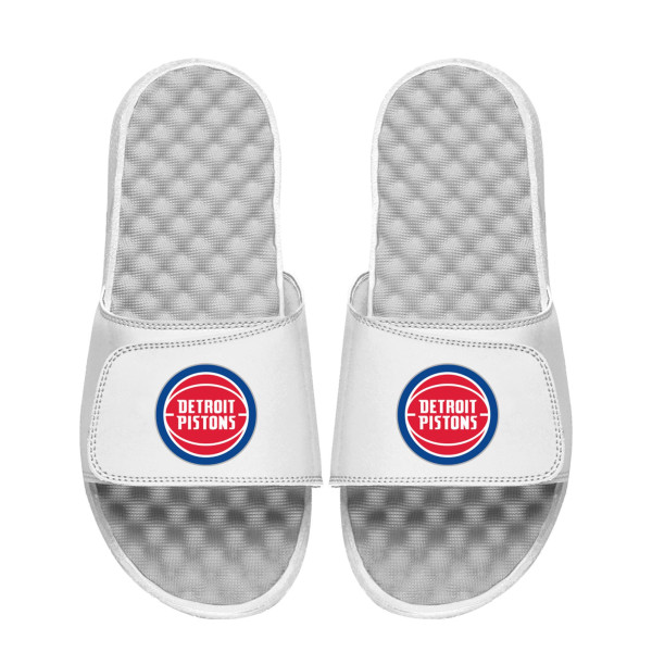 Unisex Detroit Pistons ISlide White Primary Logo Slide Sandals
