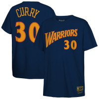 Детская футболка Golden State Warriors Stephen Curry Mitchell & Ness Navy Hardwood Classics Name & Number