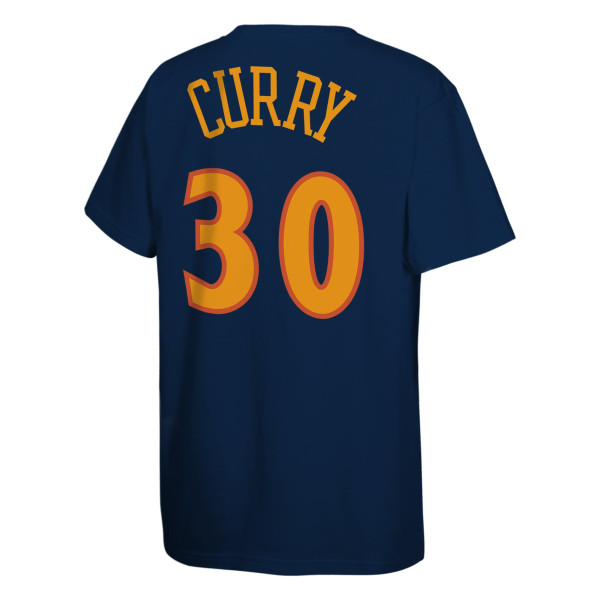 Детская футболка Golden State Warriors Stephen Curry Mitchell & Ness Navy Hardwood Classics Name & Number