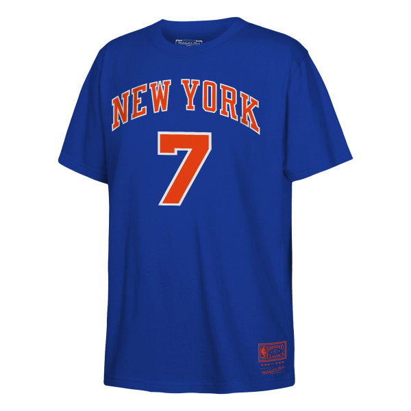 Подростковая New York Knicks Carmelo Anthony Mitchell & Ness Blue Hardwood Classics Name & Number T-Shirt