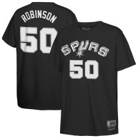 Подростковая San Antonio Spurs David Robinson Mitchell & Ness Black Hardwood Classics Name & Number T-Shirt