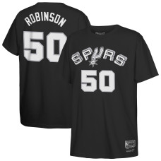 Подростковая San Antonio Spurs David Robinson Mitchell & Ness Black Hardwood Classics Name & Number T-Shirt