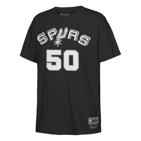 Подростковая San Antonio Spurs David Robinson Mitchell & Ness Black Hardwood Classics Name & Number T-Shirt