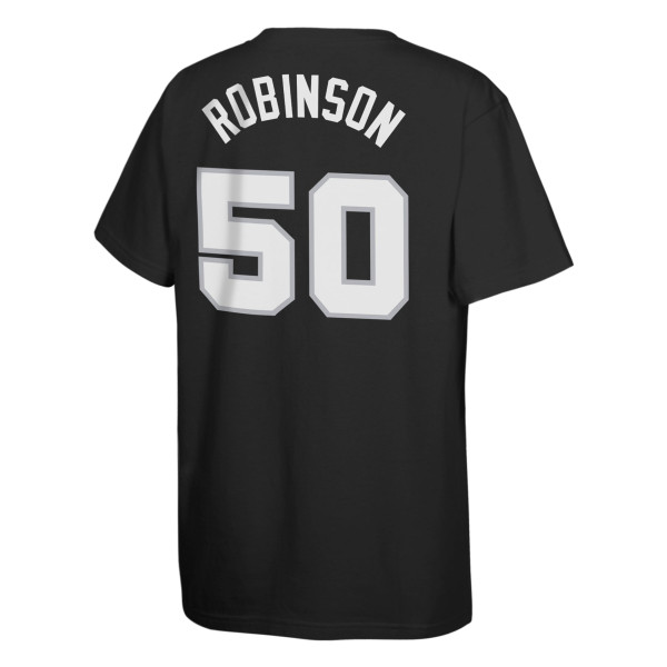 Подростковая San Antonio Spurs David Robinson Mitchell & Ness Black Hardwood Classics Name & Number T-Shirt