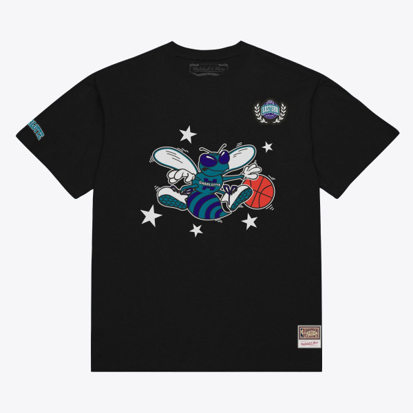 Футболка Charlotte Hornets Mitchell & Ness Black Pep Rally Premium