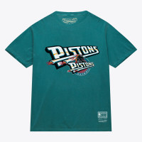 Detroit Pistons Mitchell & Ness Teal Hardwood Classics T-Shirt