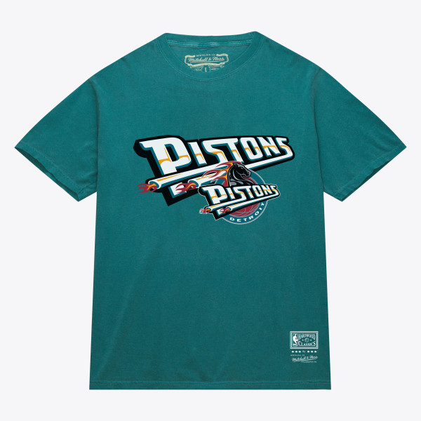 Detroit Pistons Mitchell & Ness Teal Hardwood Classics T-Shirt