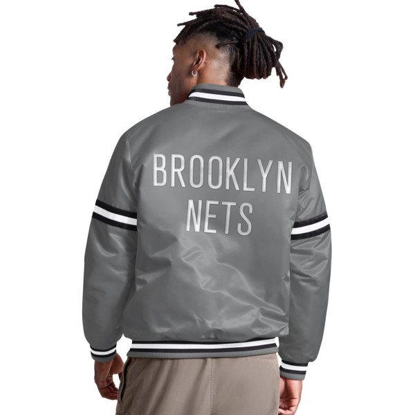 Рубашка Brooklyn Nets Starter Gray Courtside II Varsity Jacket