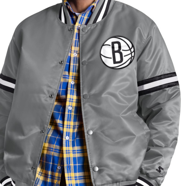 Рубашка Brooklyn Nets Starter Gray Courtside II Varsity Jacket
