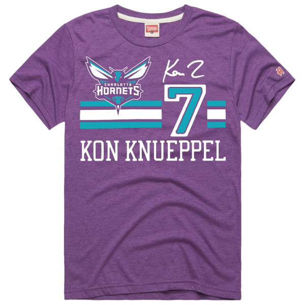 Футболка Unisex Charlotte Hornets Kon Knueppel Homage Purple Jersey Remix Tri-Blend
