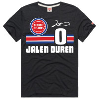 Unisex Detroit Pistons Jalen Duren Homage Charcoal Jersey Remix Tri-Blend T-Shirt