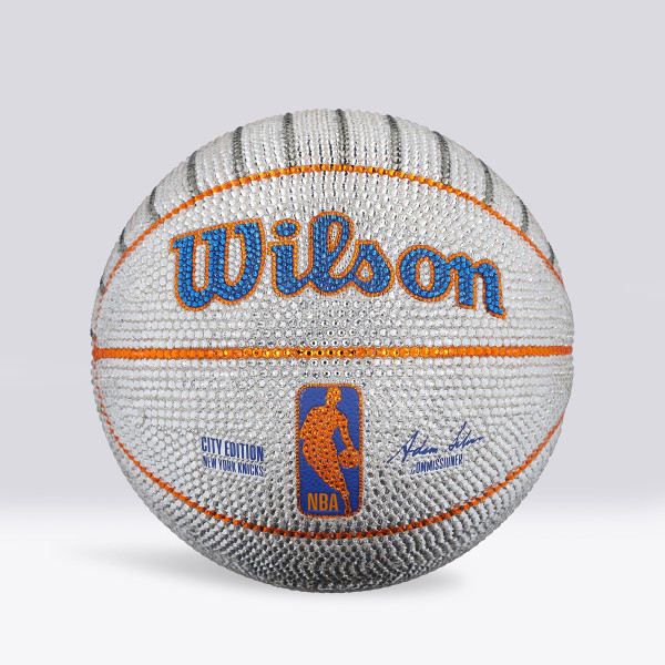 Мяч с автографом Carmelo Anthony New York Knicks Fanatics Authentic Wilson 2024-25 City Edition Collector's - Art by Rock On Sports