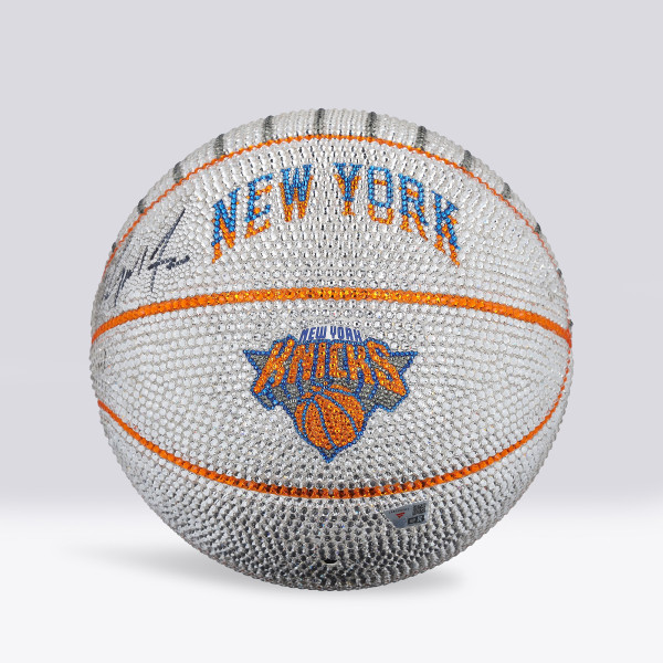 Мяч с автографом Carmelo Anthony New York Knicks Fanatics Authentic Wilson 2024-25 City Edition Collector's - Art by Rock On Sports
