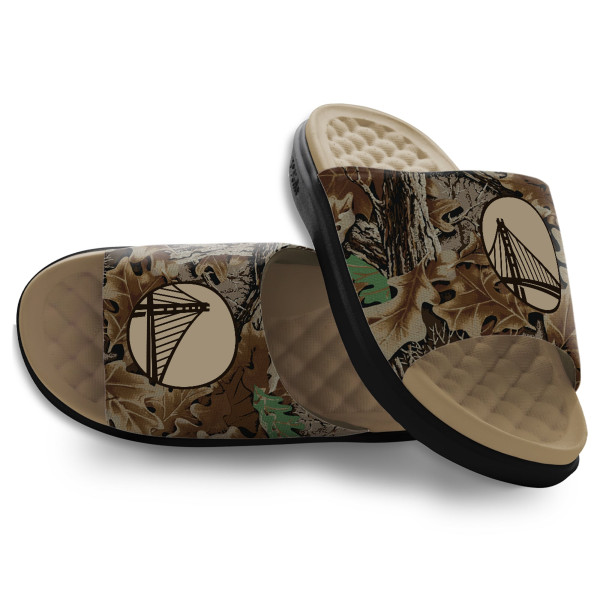 Unisex Golden State Warriors ISlide RealTree Advantage Camo Motive Slide Sandals