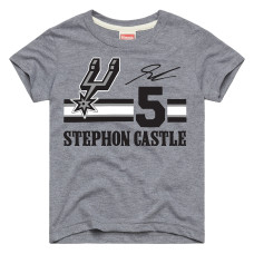 Подростковая San Antonio Spurs Stephon Castle Homage Gray Remix Signature Name & Number Tri-Blend T-Shirt