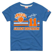 Подростковая New York Knicks Jalen Brunson Homage Blue Remix Signature Name & Number Tri-Blend T-Shirt