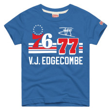 Подростковая Philadelphia 76ers VJ Edgecombe Homage Royal Remix Signature Name & Number Tri-Blend T-Shirt