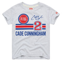 Подростковая Detroit Pistons Cade Cunningham Homage Ash Remix Signature Name & Number Tri-Blend T-Shirt