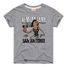 Подростковая San Antonio Spurs Victor Wembanyama Homage Gray Caricature Tri-Blend T-Shirt